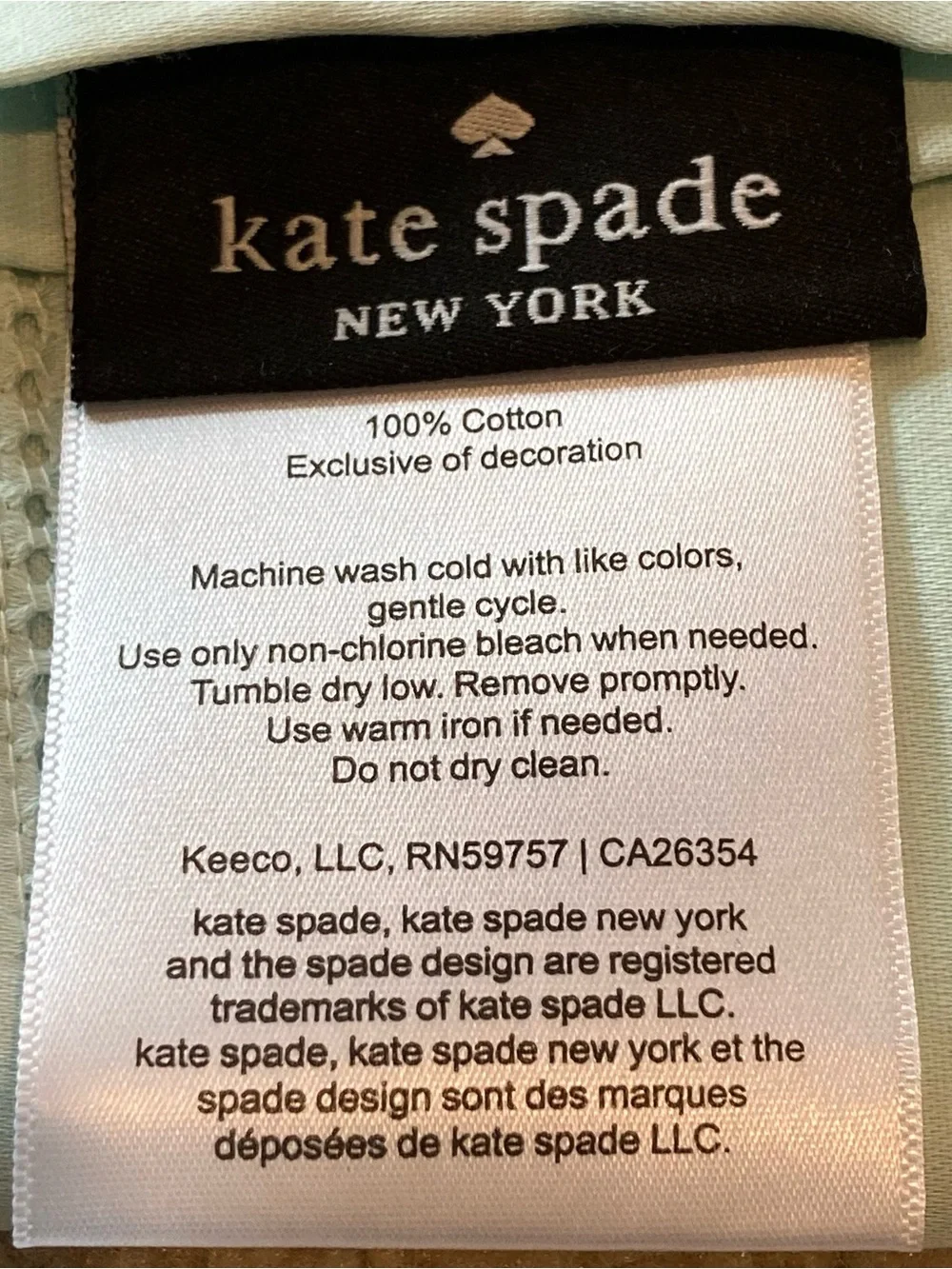 NWOT kate spade king sized 100% cotton sateen sheet set in powder blue